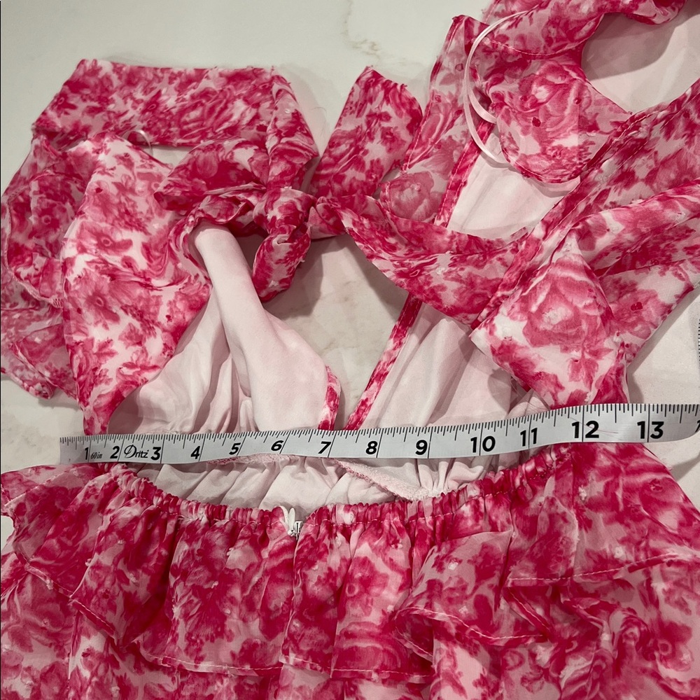 AQUA FLORAL RUFFLE TRIM MINI DRESS
Size XSmall - Picture 13 of 13